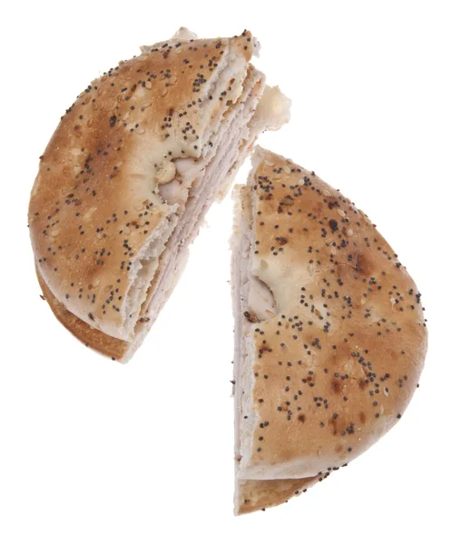 Kalkoen bagel sandwich — Stockfoto