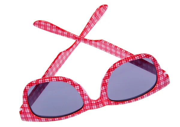붉은 격자 무늬 선글라스 — 스톡 사진