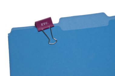 ETC Paperclip on Blue File Folder. clipart