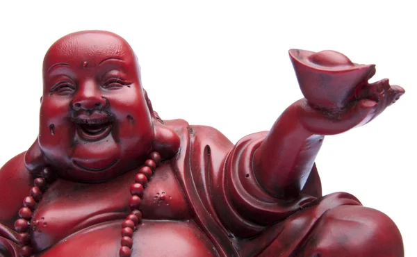 Gesicht des glücklichen Buddhas mit Opfergabe in ha — Stockfoto