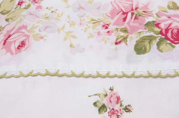 Detail van vintage rose kussensloop — Stockfoto