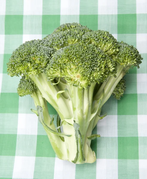 Brokkoli auf einer Picknickdecke — Stockfoto