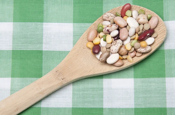 Spoon Full of Legumes — Stock Photo, Image
