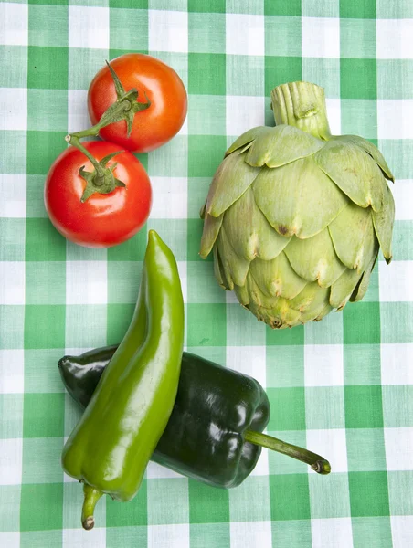 Healthy Vegetables on a Picnic Blanket — Stock Photo, Image