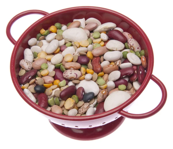 Brightly Colored Beans in a Colander — Stock Photo, Image
