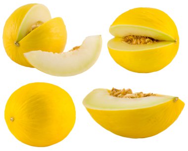 Yellow melons collection clipart