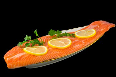 Salmon with lemon clipart