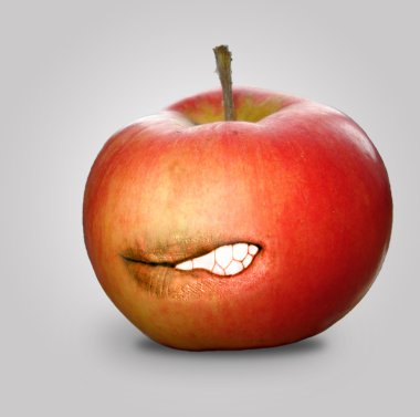 Angry apple clipart