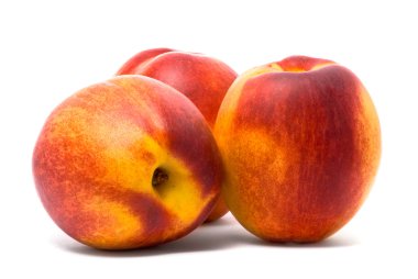 Three beautiful juicy nectarines clipart