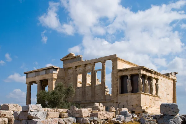 Erecthion tempel op de Akropolis, Athene — Stockfoto