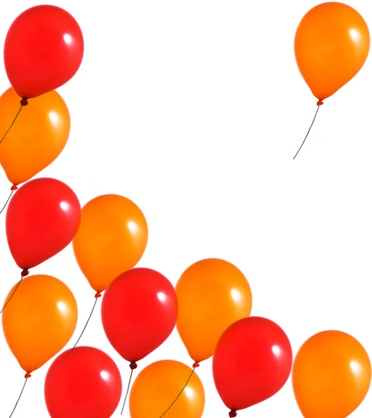 Orange und rote Luftballons — Stockfoto