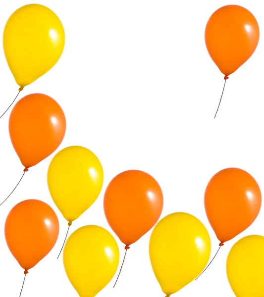 Oranžové a žluté balónky — Stock fotografie