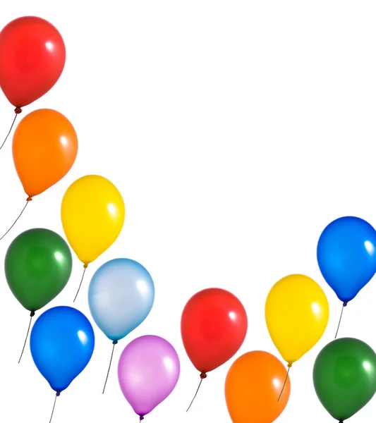 Multi balões coloridos no fundo branco — Fotografia de Stock