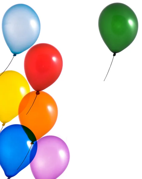 Πολλαπλών χρώμα μπαλόνια σε άσπρο φόντο — Φωτογραφία Αρχείου