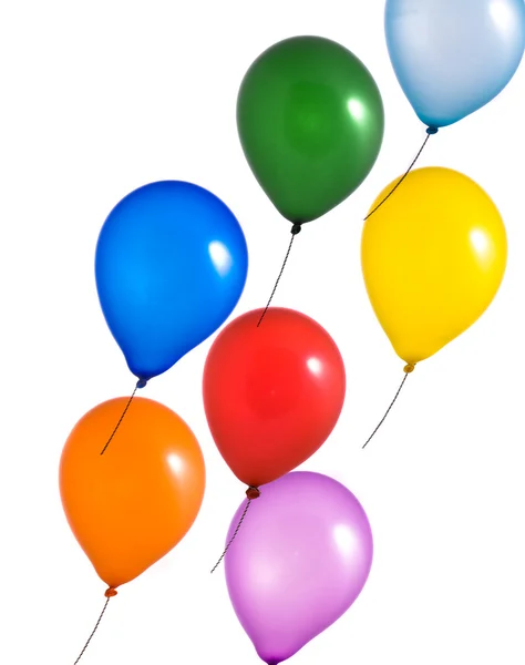 Πολλαπλών χρώμα μπαλόνια σε άσπρο φόντο — Φωτογραφία Αρχείου