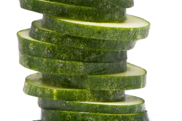 Cucumber slices studio macro isolated — Stock Photo, Image