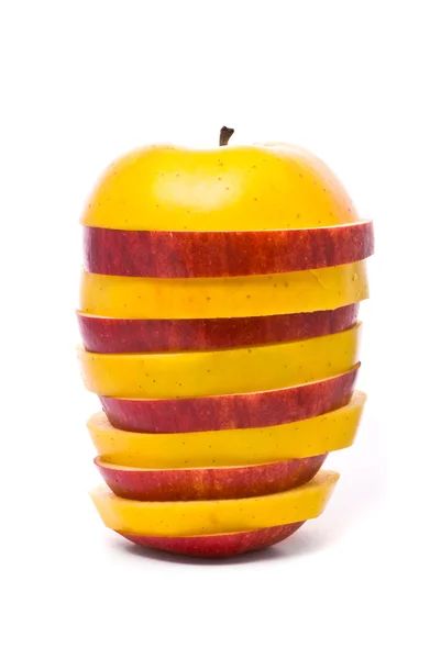 Sliced yellow and red apples — Stock Photo, Image