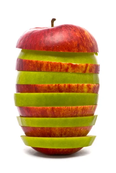 Sliced green and red apples — Stock Photo, Image