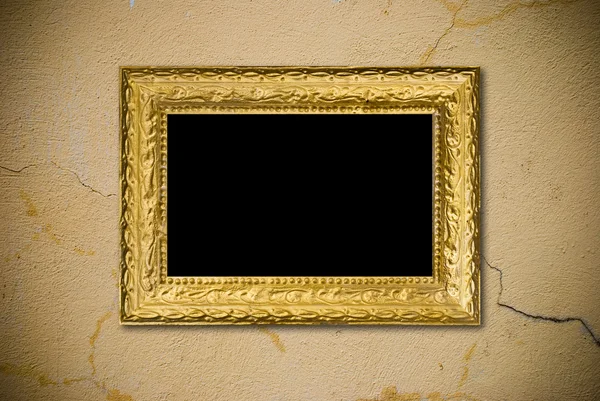 Grunge 的内部与葡萄酒黄金帧 — 图库照片