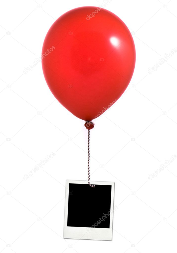 Red balloon and photo frame