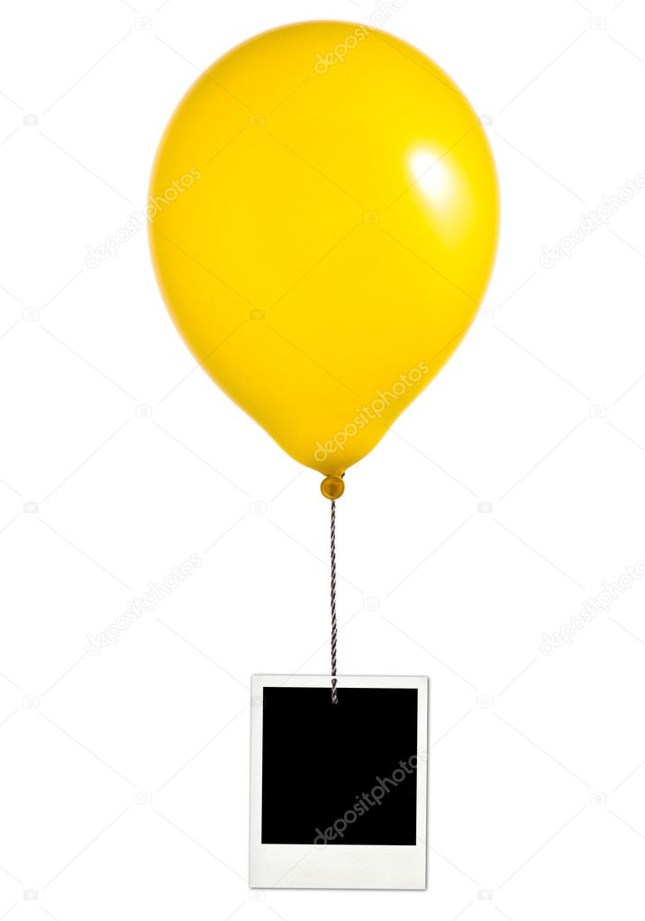 Yellow balloon and photo frame