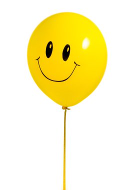 Sarı balon bir gülümseme ile