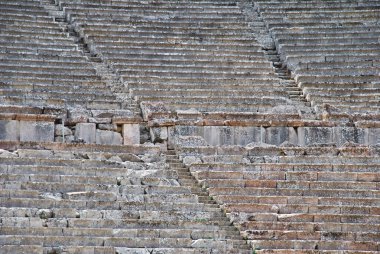 Closeup view of Greek ancient theatre clipart