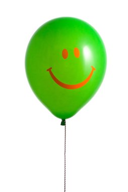 Green balloon with smile clipart