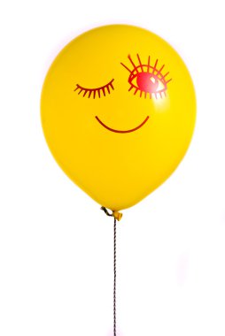 Yellow balloon with smile clipart