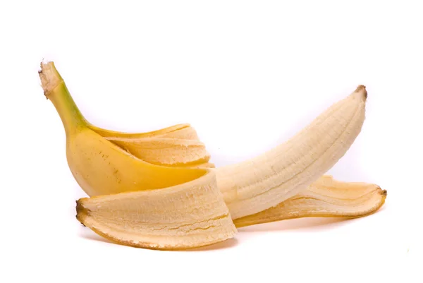 En enda skalade färska banan — Stockfoto