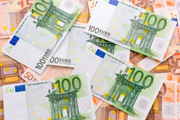 Fondo de billetes en euros —  Fotos de Stock