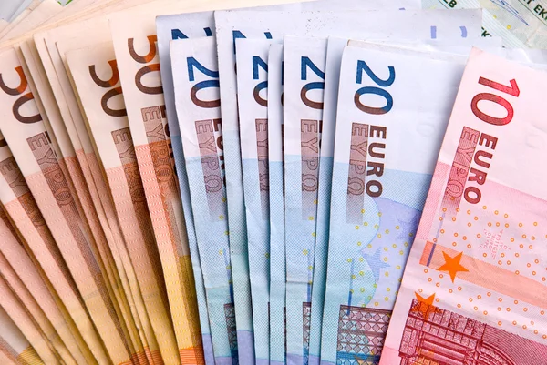 Fondo de billetes en euros —  Fotos de Stock