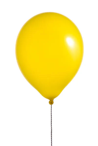 Κίτρινο μπαλόνι σε άσπρο φόντο — Φωτογραφία Αρχείου