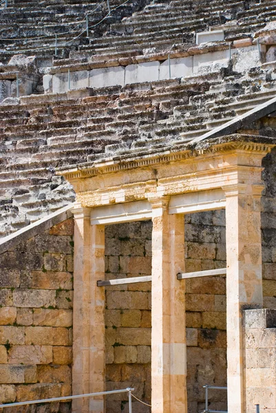 Closeup άποψη του Ελληνικό αρχαίο θέατρο — Φωτογραφία Αρχείου