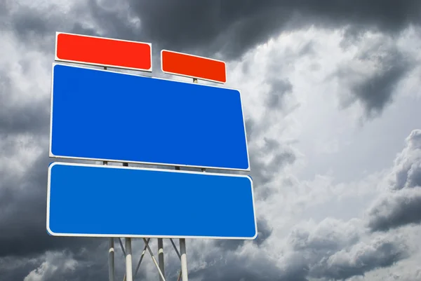 Road sign on sky background — Stock Photo, Image