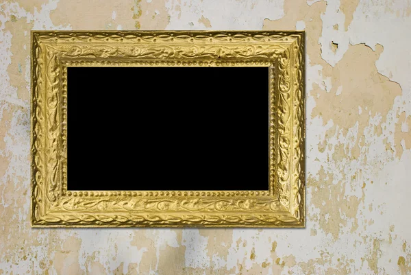 Stary gród ściany złota rama — Zdjęcie stockowe