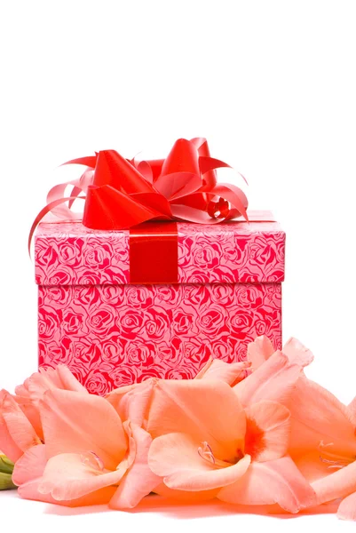 Güzel Glayöl ve hediye kutusu — Stok fotoğraf
