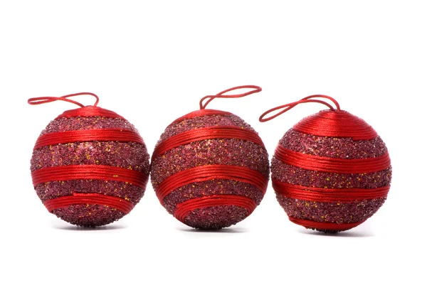 Tres bolas rojas estudio aislado en blanco —  Fotos de Stock