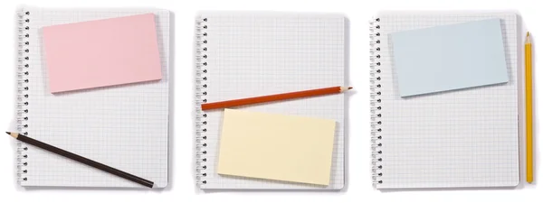 Conjunto de notas e lápis — Fotografia de Stock