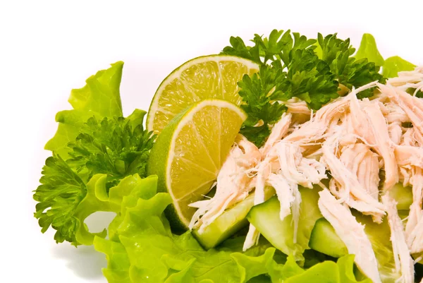 Salade au concombre, poulet et citron vert — Photo