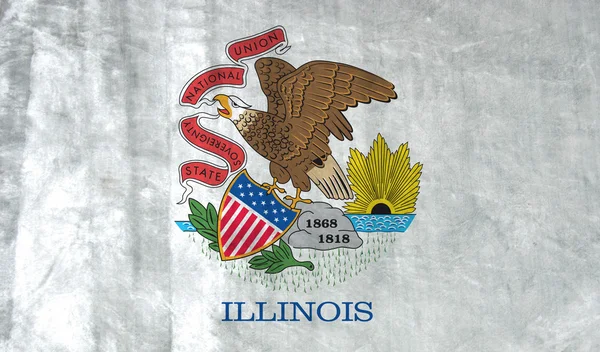 Illinois Grunge bayrağı — Stok fotoğraf