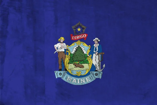 Гранж-флаг штата Мэн — стоковое фото
