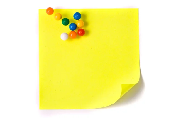 Note paper with an arrow from pins — Stock Photo, Image