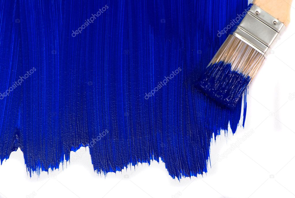 Blue paint brush