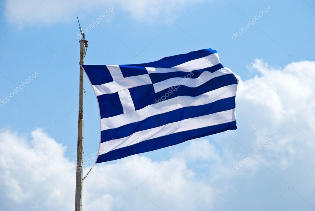 Waving flag of Greece
