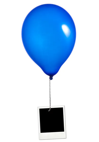 Dunkelblauer Ballon und Fotorahmen — Stockfoto