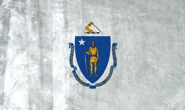 Гранж-прапор Массачусетса — стокове фото