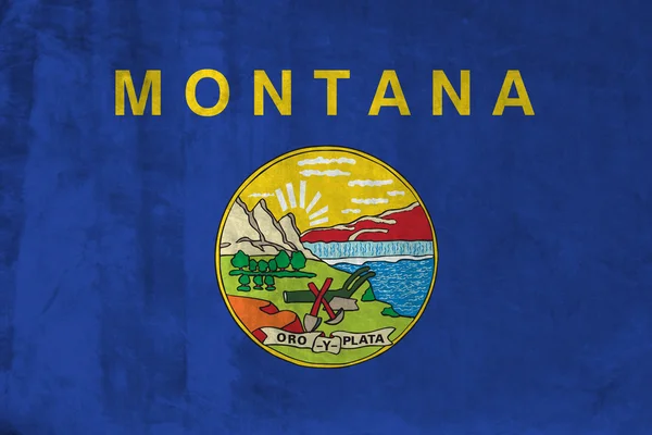 蒙大拿的 grunge 旗子 — 图库照片