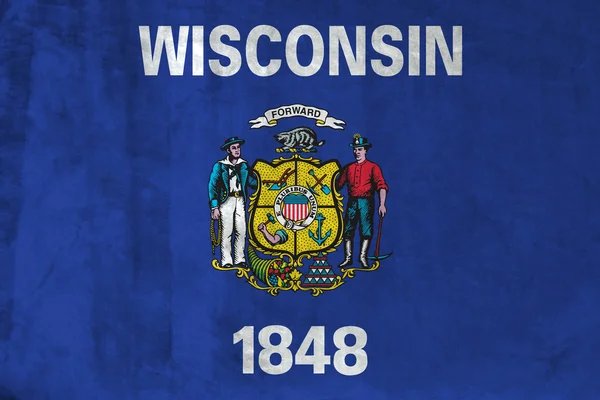 Grunge Bandeira de Wisconsin — Fotografia de Stock