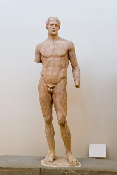 stock image Statue of Hagias. Delphi museum.